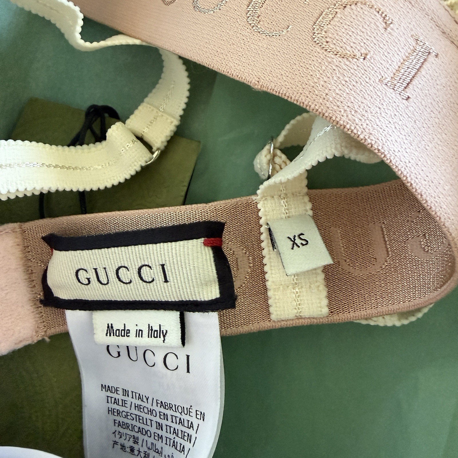 NWT Gucci Nude Lingerie Set Size XS Light Beige 100% Authentic Powder Bra