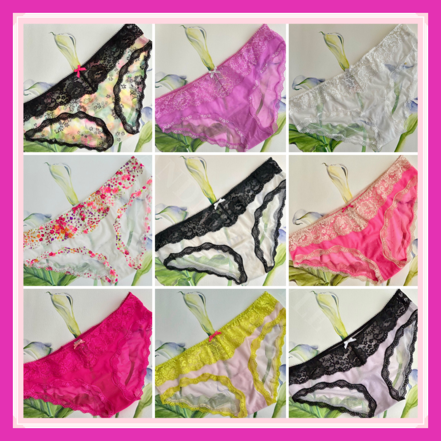 Victoria’s Secret LACE TRIM Dream Angels BIKINI Mesh PANTIES S M U pick 1 NEW