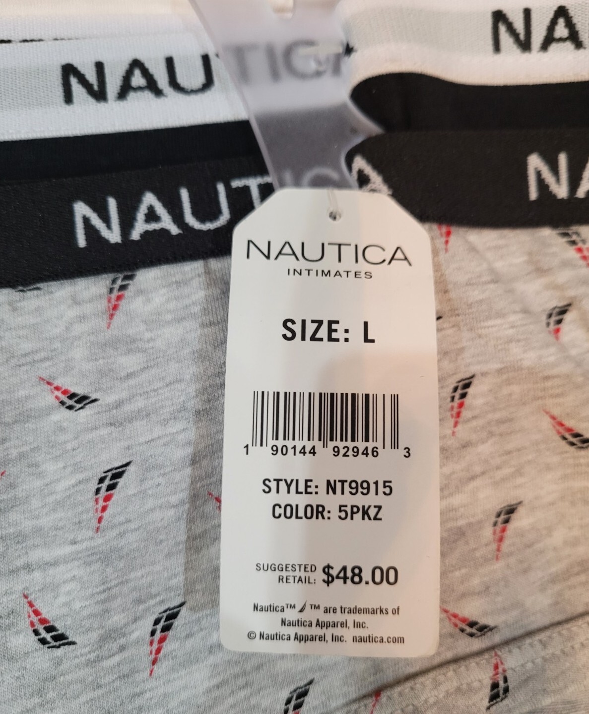 5 Pair NAUTICA INTIMATES $48.00 Large NT9915- SIGNATURE WAIST HIPSTER PANTIES
