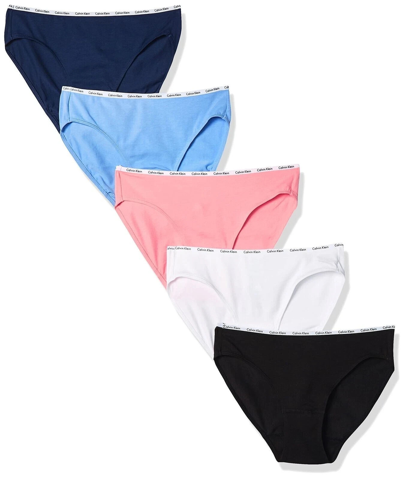 Calvin Klein Women’s 5-Pack Cotton Stretch Logo Bikini Panties Size L, S #B1-5