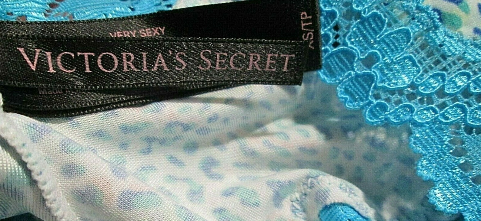 New Victoria’s Secret 💙’Very Sexy’ Cheeky 💙Sz XS 💙💗💙Aqua Leopard