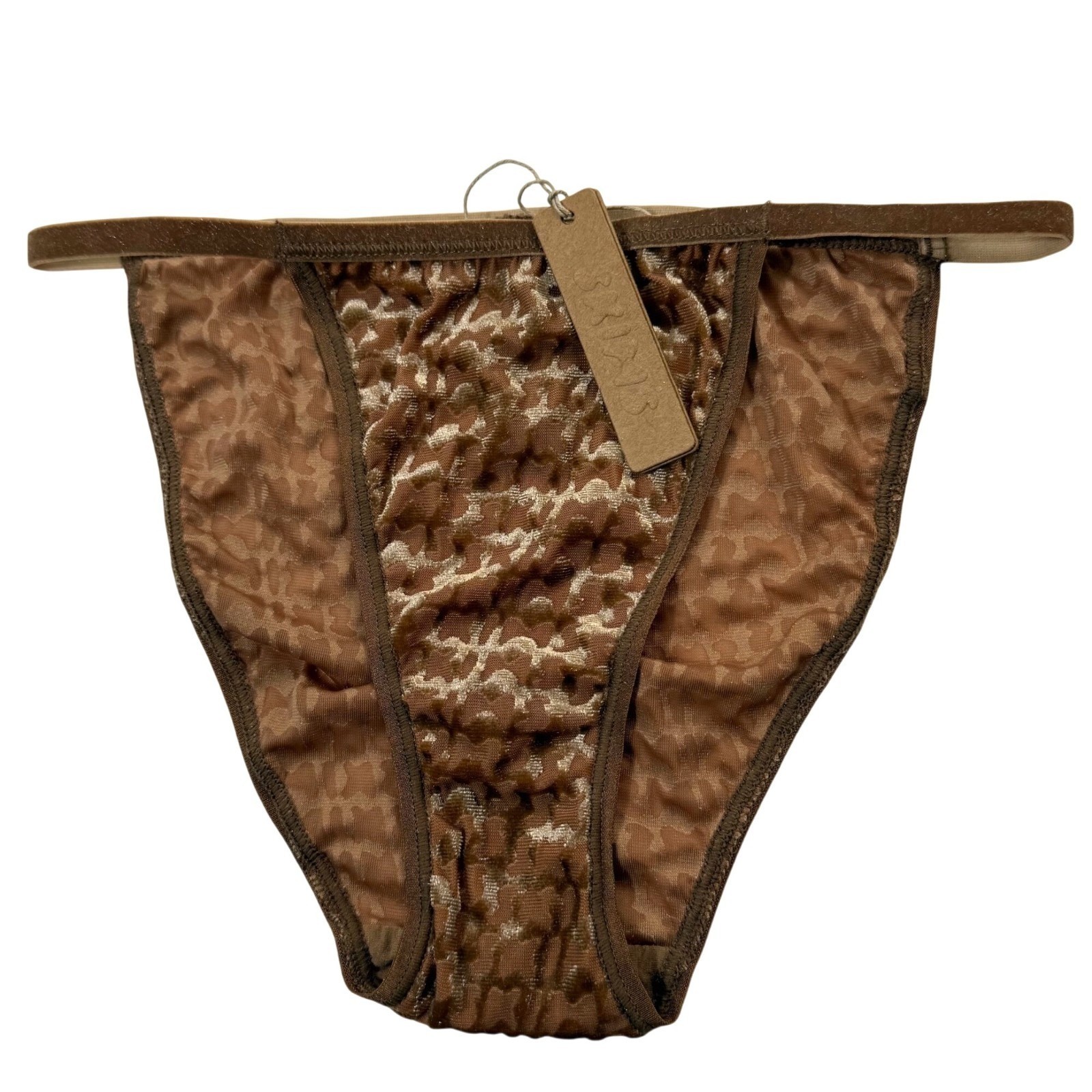 SKIMS Burnout Velvet String Bikini Brief Chai XXS