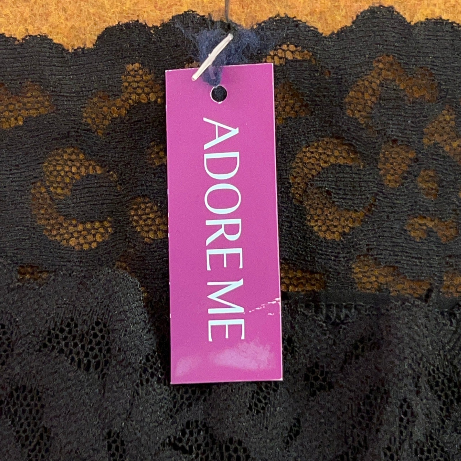 Adore Me Womens Size 3X Black Lace Waistband Cotton Blend Boy Short Panty NWT
