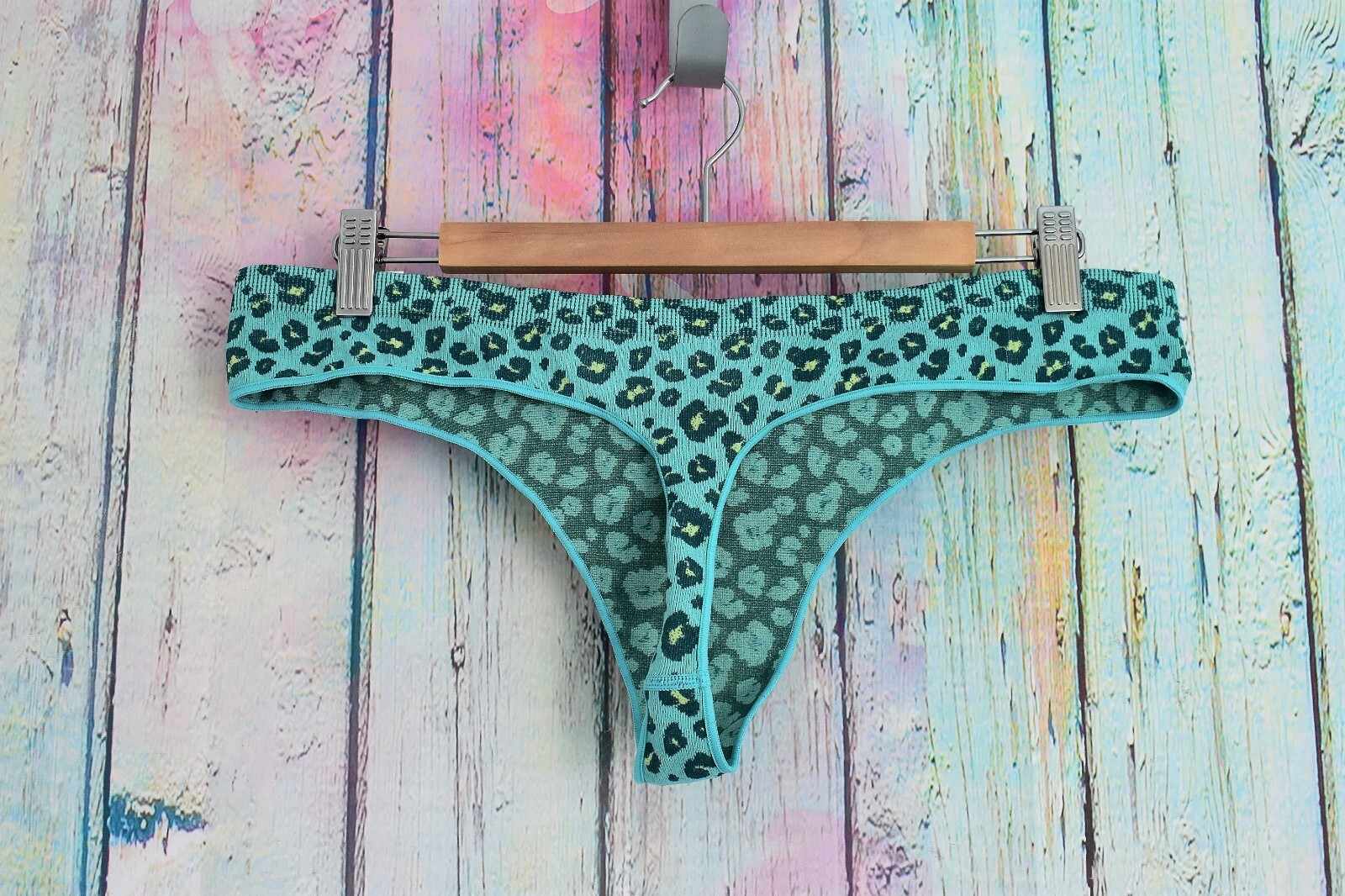 Women’s NOBO No Boundaries Seamless Thong Xs-XXXL Aqua Ocean Panties Underwear