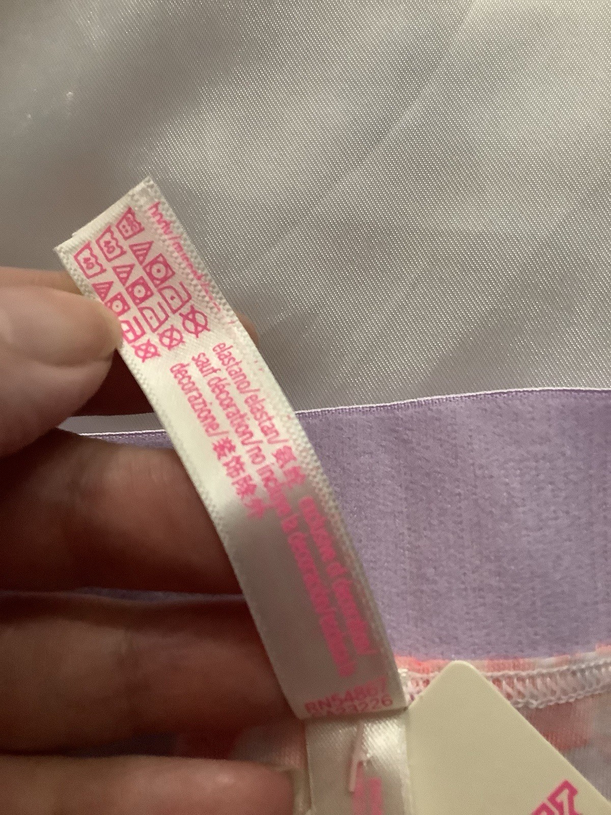 Victoria’s Secret PINK Women’s Thong Panties Purple Floral Boy Binding 1pk Large