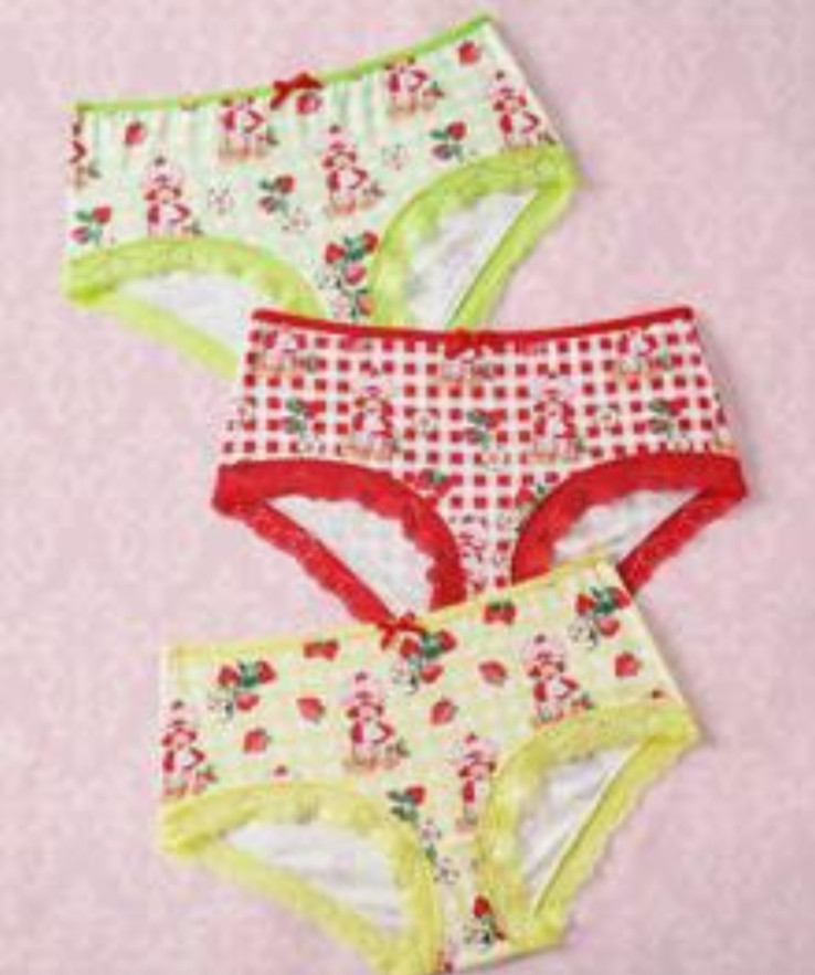 Women’s Strawberry Shortcake Kawaii Cartoon Lace Brief Panties Large 3 pack