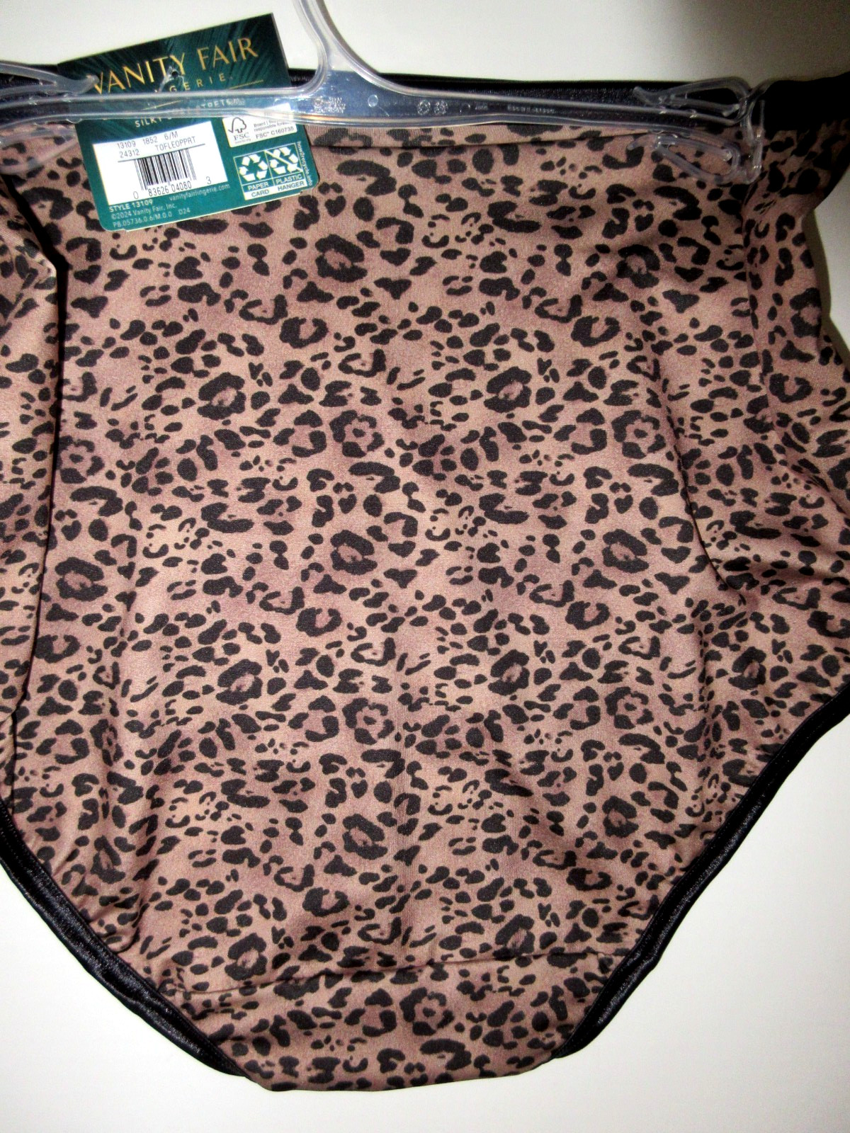 Vanity Fair BRIEF Body Shine Illumination Panties Nylon 13109 leopard ~ 9/2XL