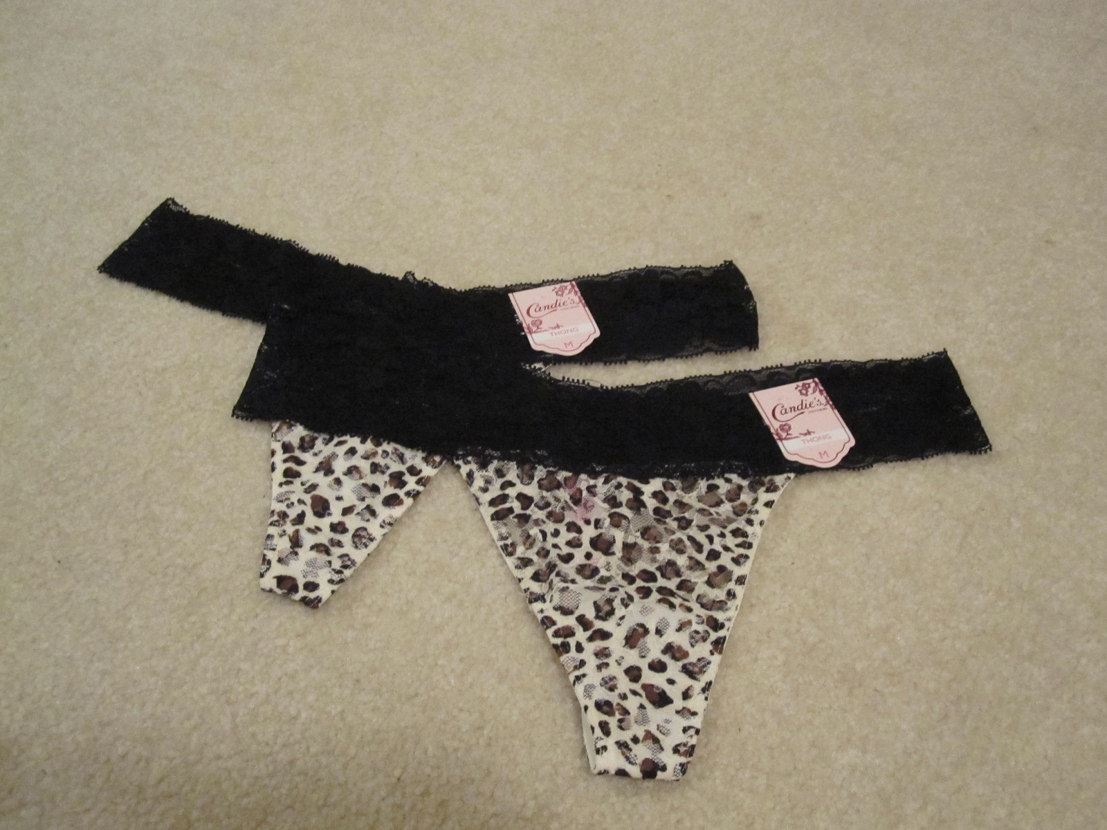 Candies ladies panties 2 pair lace thong size 6 M new with tags