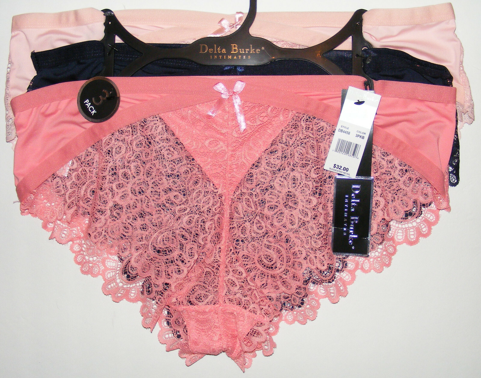 3 Pack Hipster Panties Plus Size 1X Lace Detail No Panty Lines Delta Burke