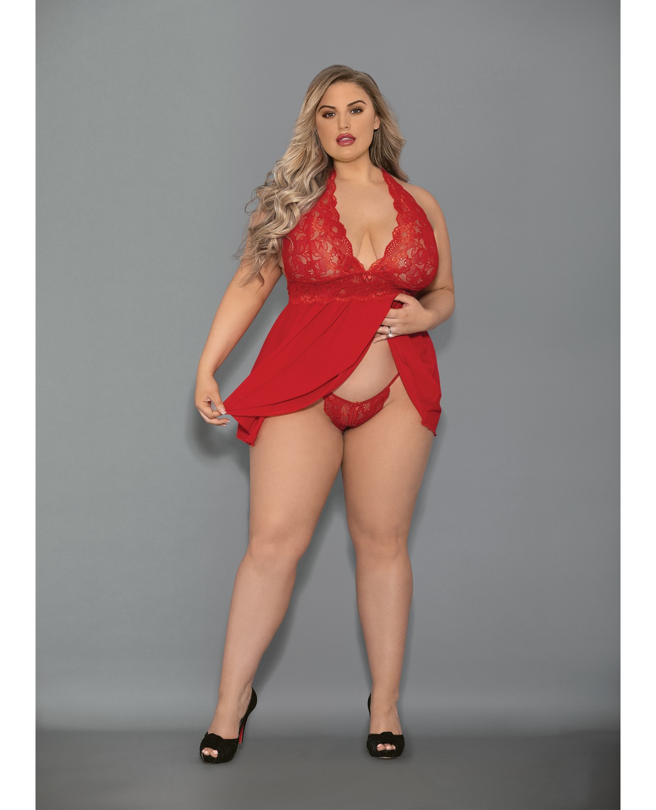 Plus Size Babydoll Dress Plus Size Red Euphoria Shorty Babydoll Open Panty Red