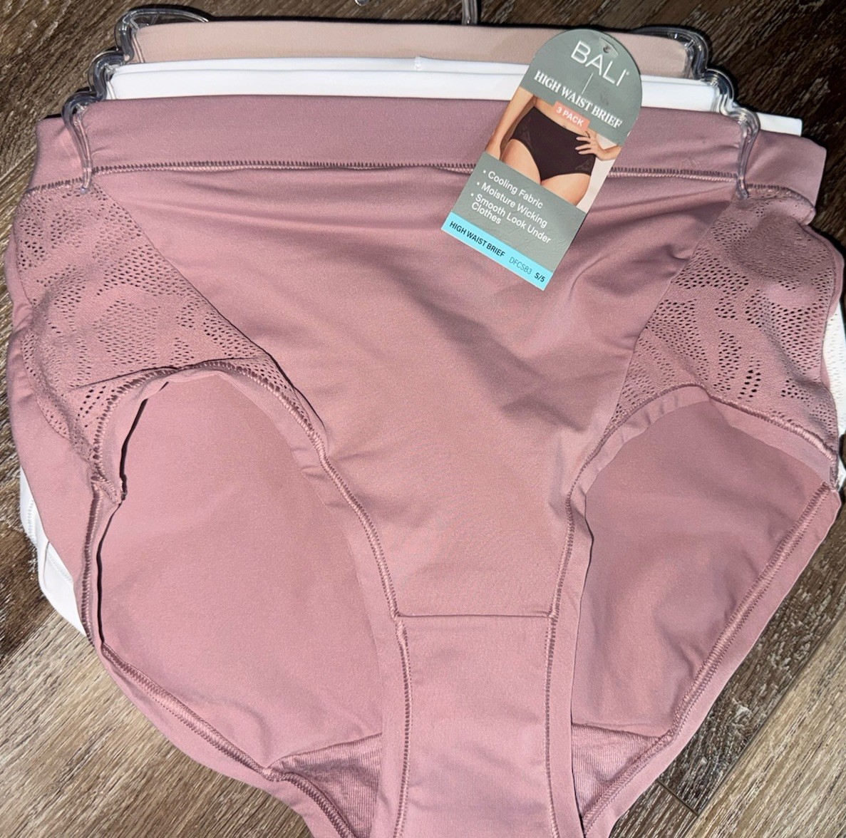 Bali ~ 3-Pair Womens High Waist Brief Underwear Panties Nylon Blend ~ S/5