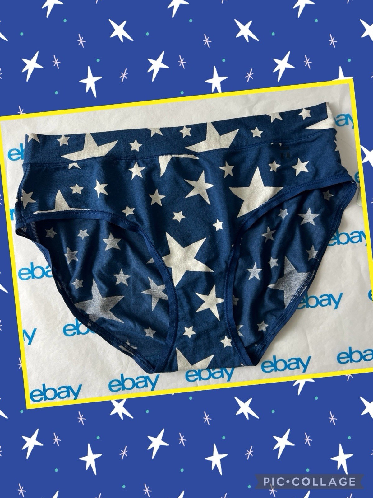 Tommy John Womens Size Small Navy Stars Second Skin Brief Panty 1 Piece NWT