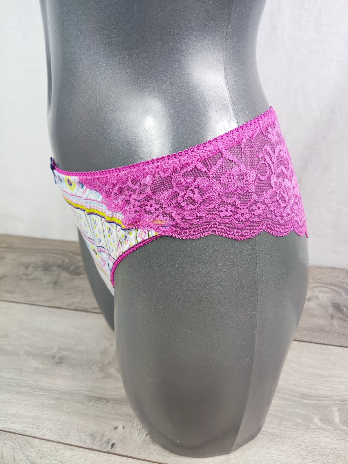 NEW BOUX AVENUE Pink Mix Lace Back Aztec Brief Underwear UK 10 12 16