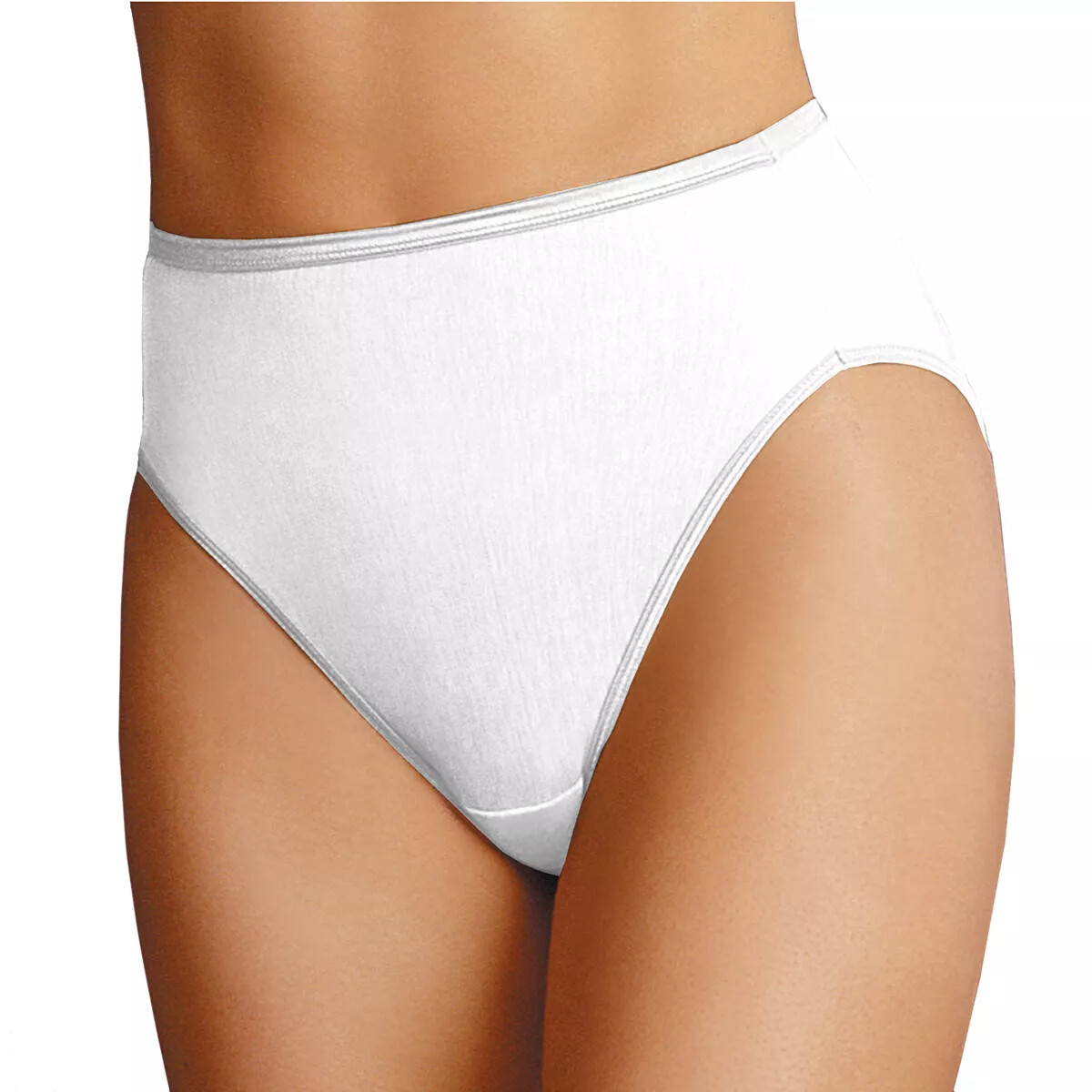 Vanity Fair Body Shine Illumination Star White Hi-Cut Brief Plus Size 10/3XL