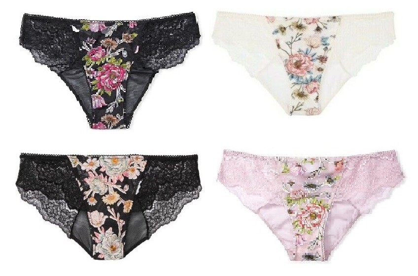 VICTORIAS SECRET DREAM ANGELS EMBROIDERED MESH CHEEKY FLORAL PANTY XS S M L NWT