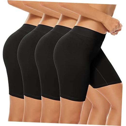 4 Pack Women’s Cotton Underwear Boxer Shorts Anti Chafing 3X-Large Black-4pack