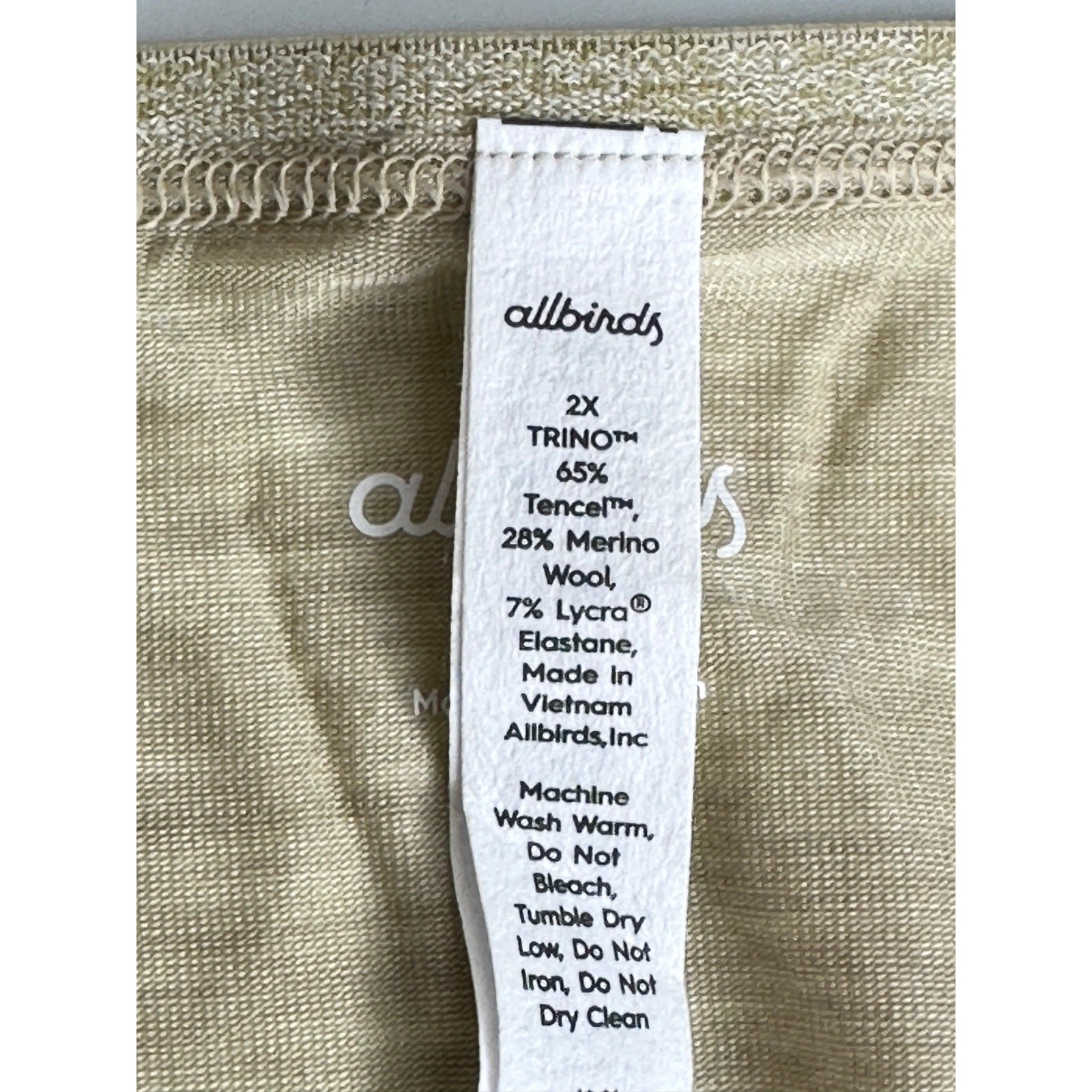 Allbirds NWT Trino Thong Wheat Cream 2X Rare Discontinued Merino Tree Blend