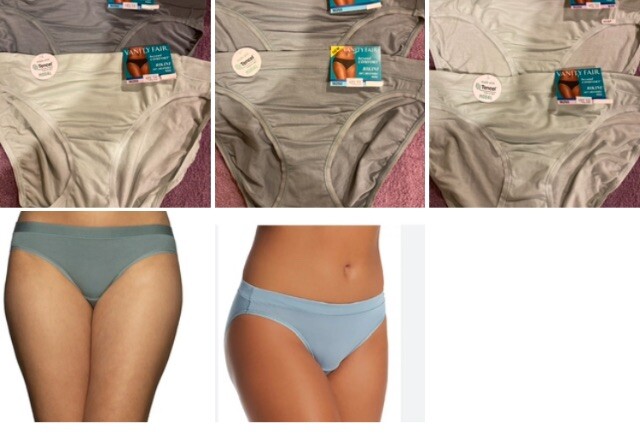 2 PAIRS Vanity Fair 18250 Elevated Modal Bikini Panty 5,6,7,8 Soft Jade / Blue