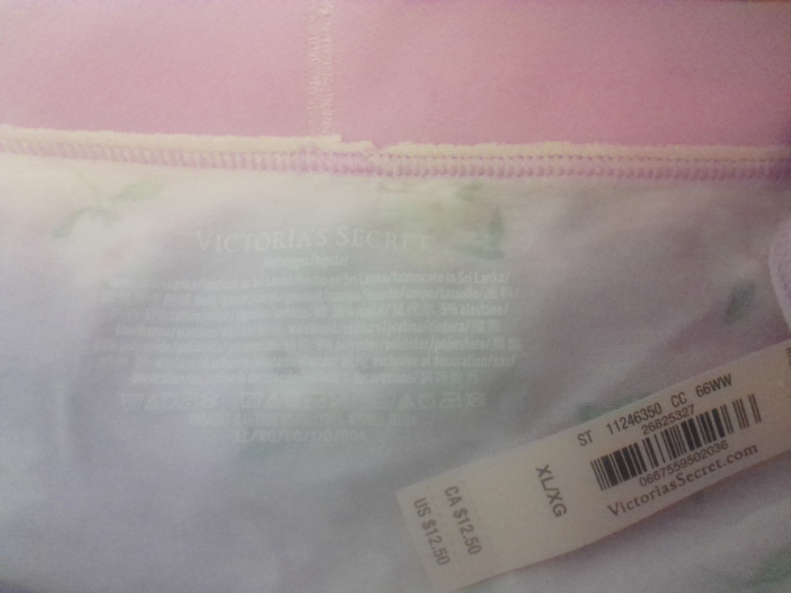 NWT. Victoria’s Secret Hipster Pink Daisy Tagless XL