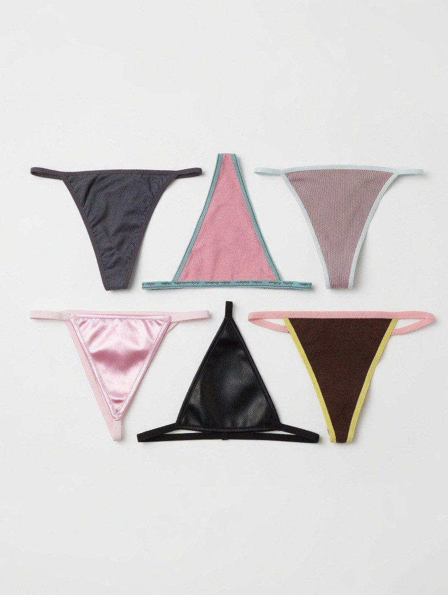 Bundle of 6 Assorted Women’s Thong Panties – Size Large
