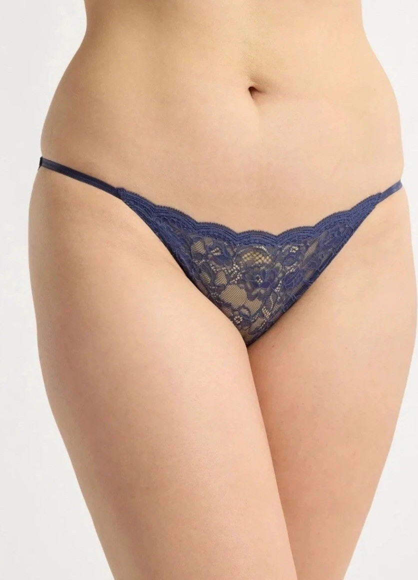Joyspun Scalloped Lace String Bikini Panty 3-Pack Pink/Blue/Navy Size XXXL (22)