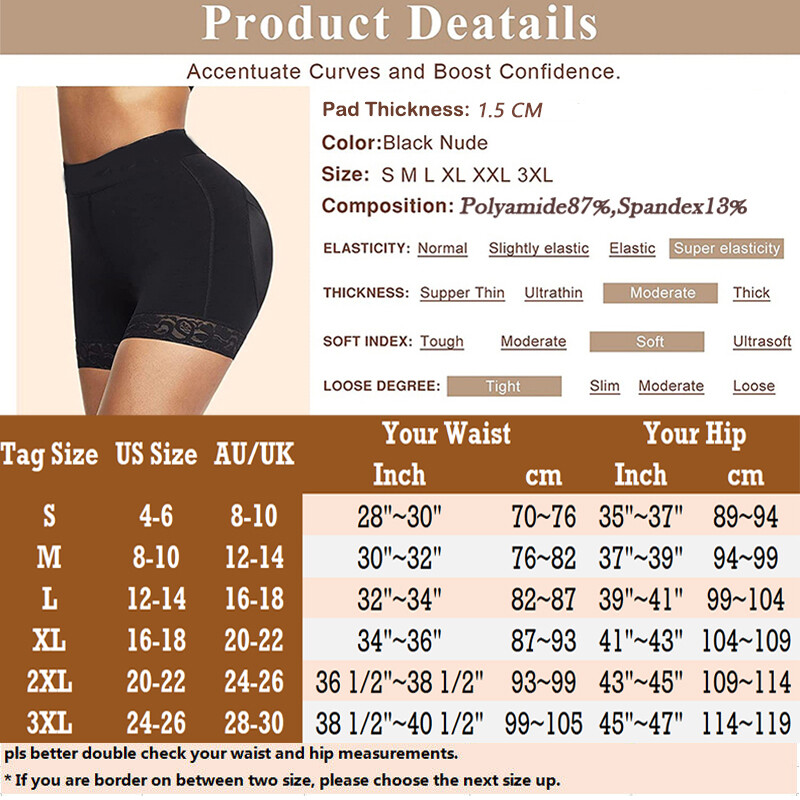 Women’s Butt-lifter Shapewear Hip Enhancer Shorts Shaper Padded Control Panties