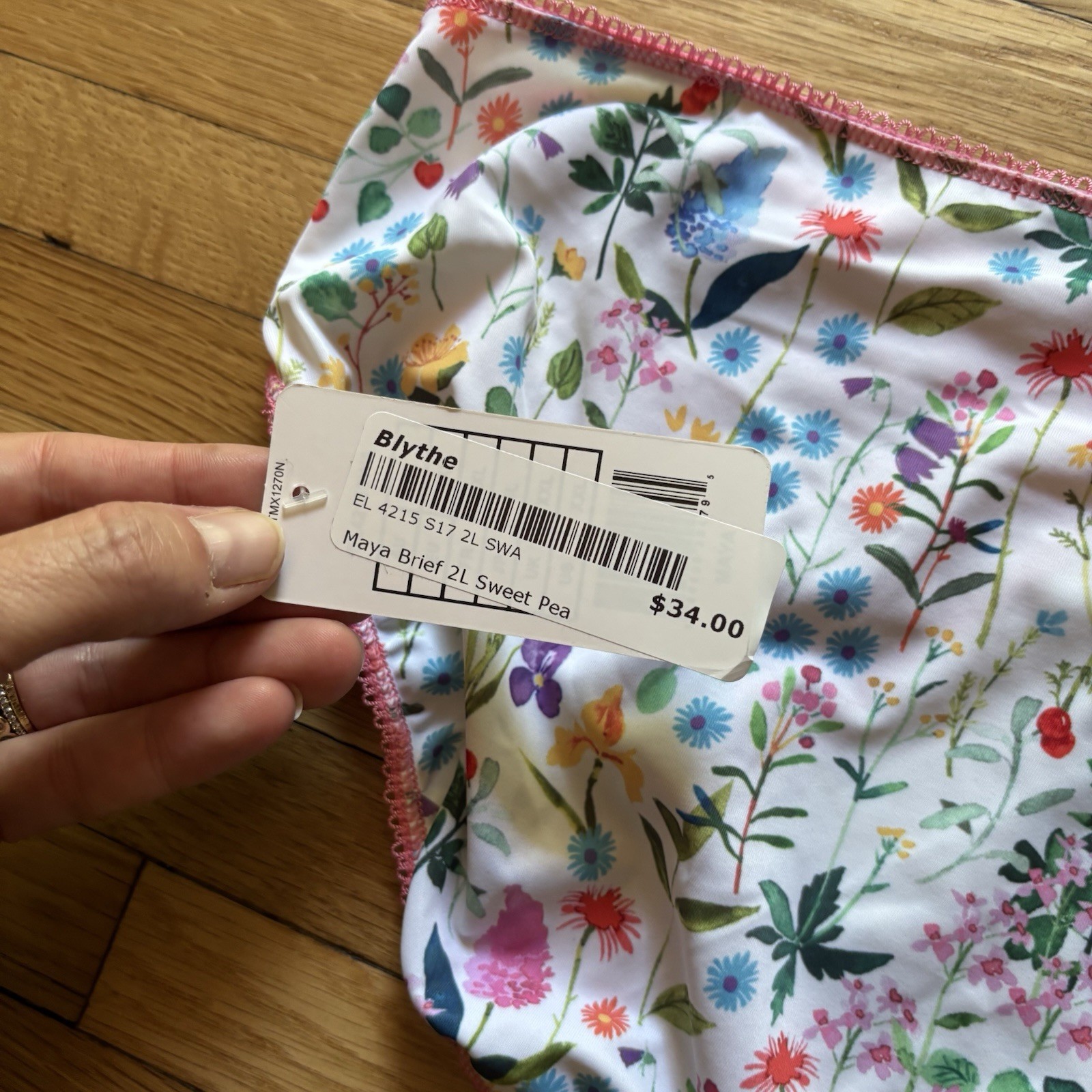 Elomi Maya Brief Panty Sweet Pea XXL Floral Lace Pink Feminine Cottagecore