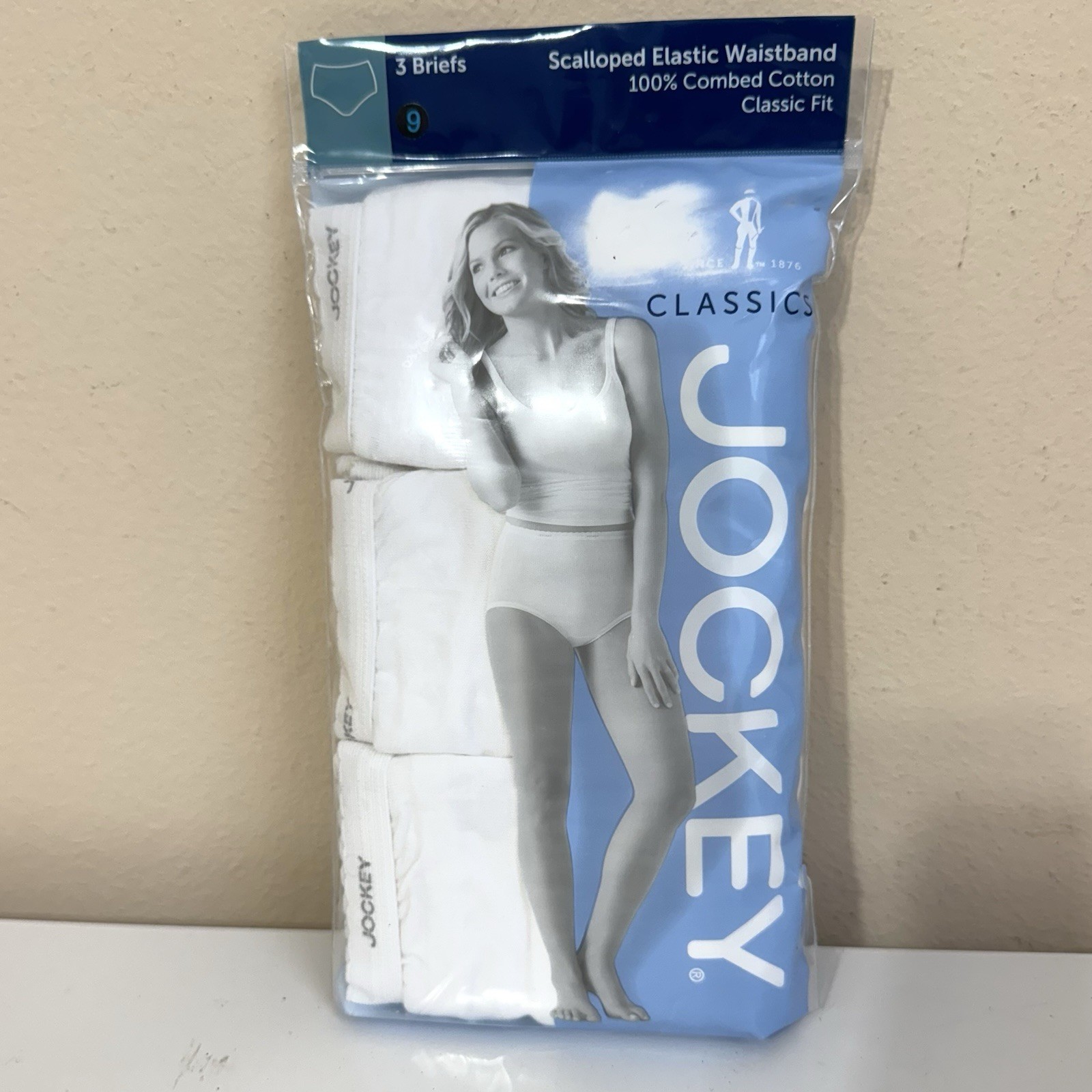 3 Jockey Briefs Classic Scalloped size 9 Elastic Waistband VTG Modest Sissy Full