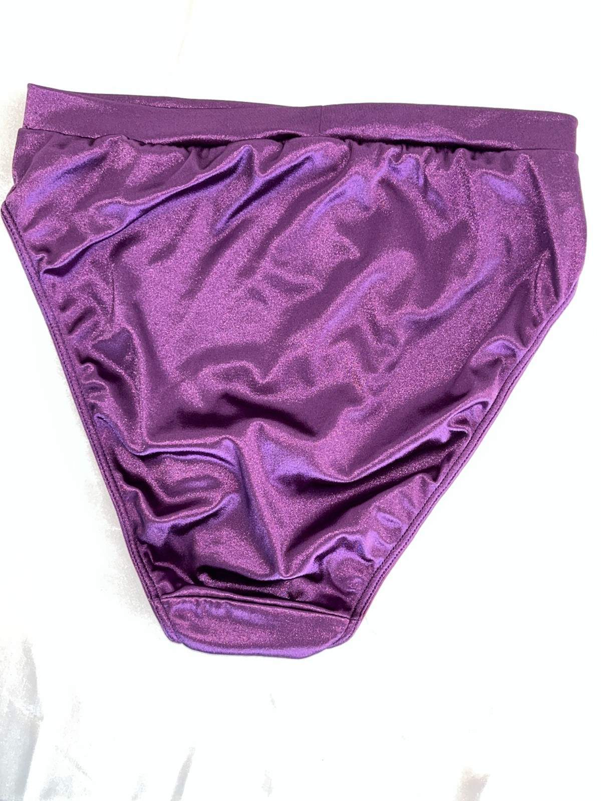 Lexington Ultimate High Leg Satin Panty Size 8/XL Deep Purple NWOT