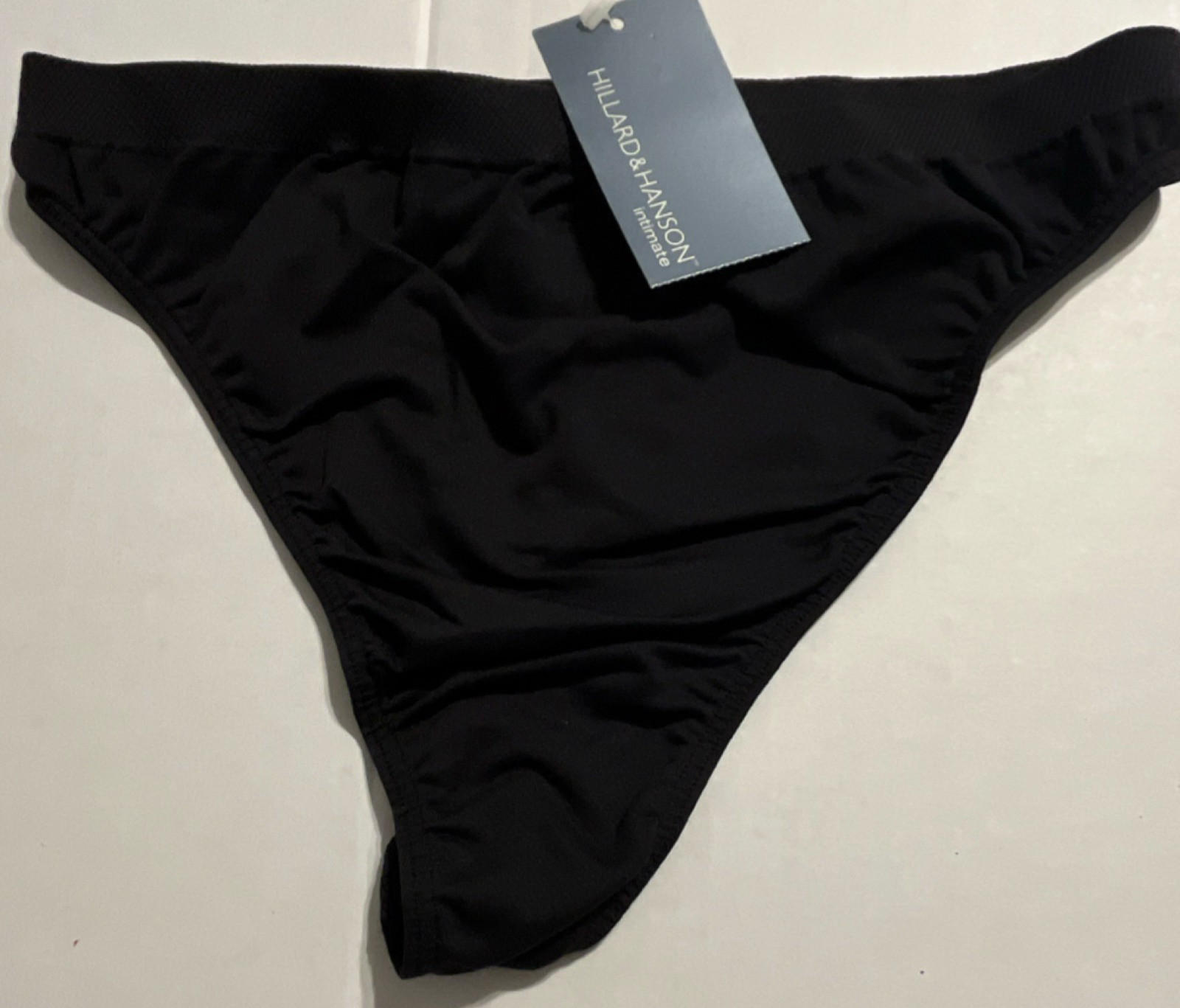 M / 6 – Hillard & Hanson Thong Panties Women Black Solid Style 58705