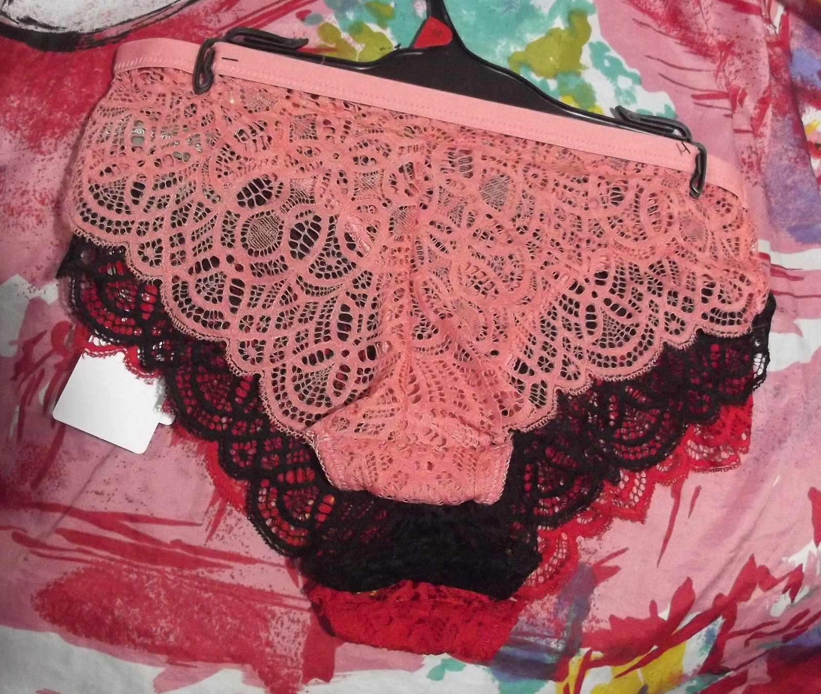 3 DAISY FUENTES DF4501A 17 PERFECT FIT MID-RISE SHEER LACE HIPSTER PANTIES L
