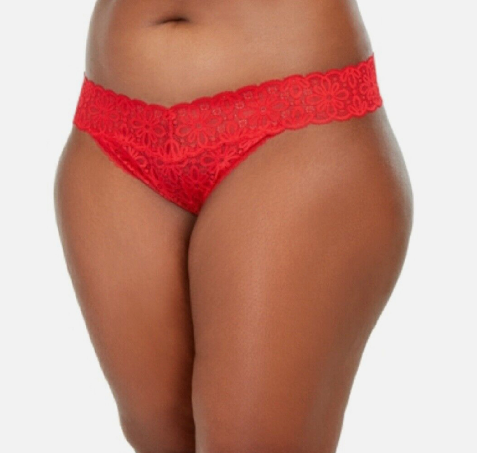 Jenni Intimates Women’s Red Lace Thong Underwear One Size Fits 1X-3X