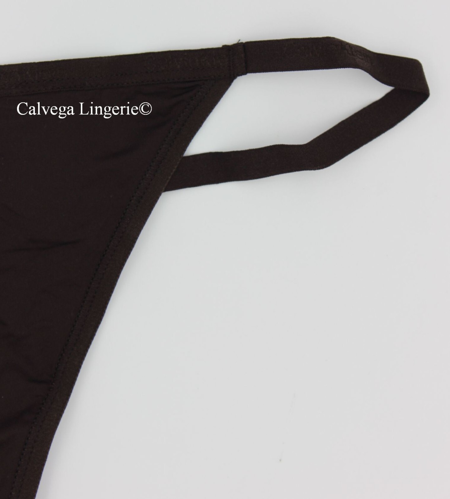 NWT Calvin Klein QD5115 “Ideal Micro” Nylon Low-Rise G- String Thong, Dark Brown