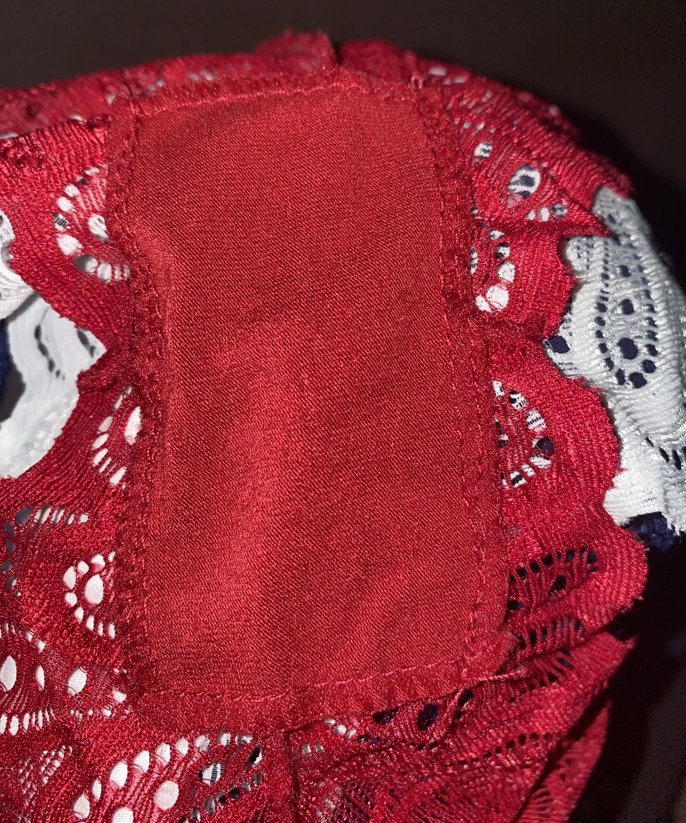 3 Pack of Women’s Red White and Blue Lace Underwear Boy Shorts Size Small