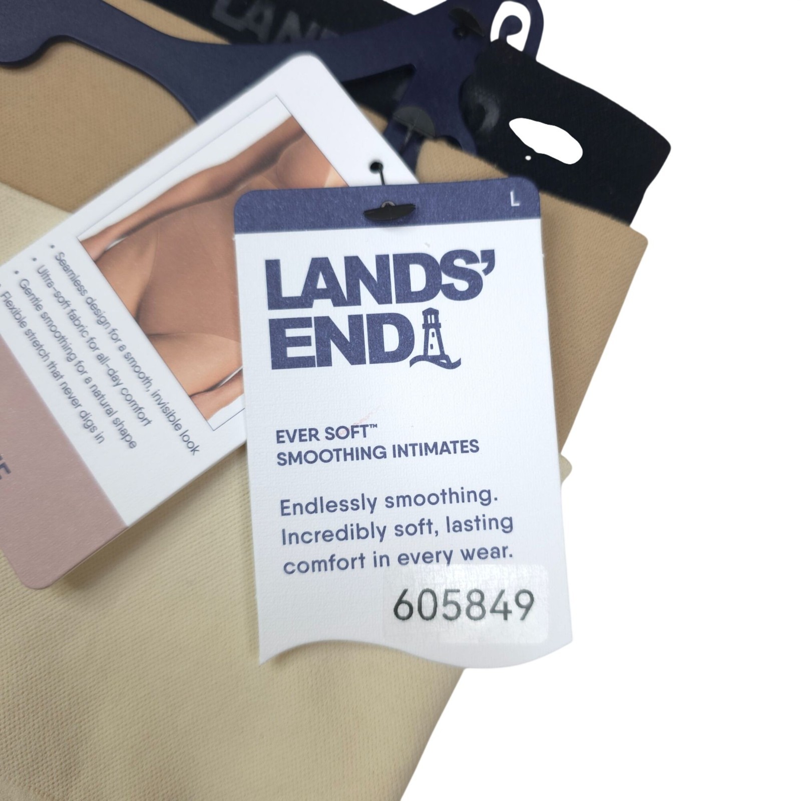 Lands End Ever Soft Smoothing Briefs Panties 3-Pack L Neutral Colors Nylon Blend