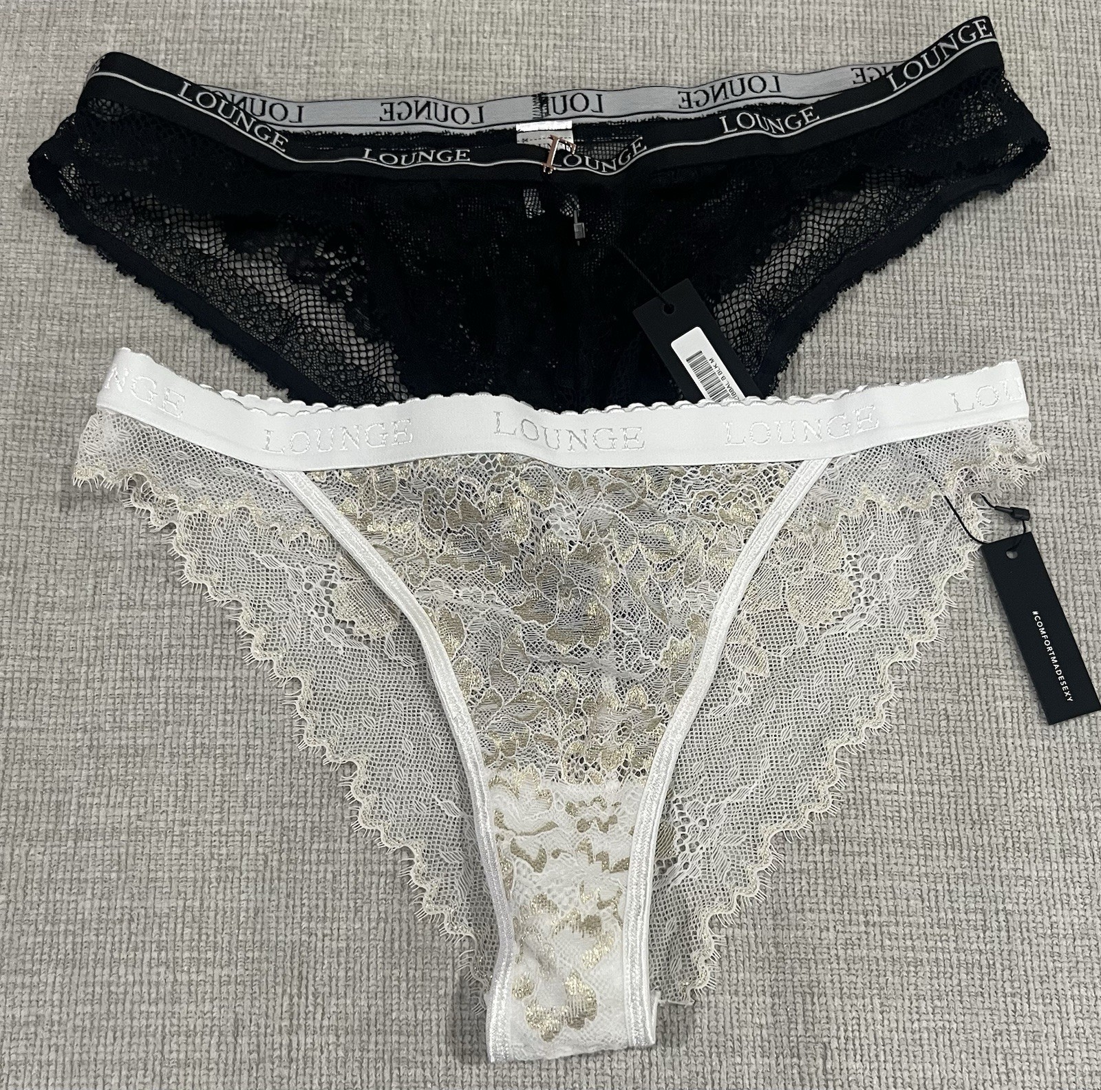 NWT LOUNGE WOMENS LACE PANTIES SET OF 2 SIZE MEDIUM