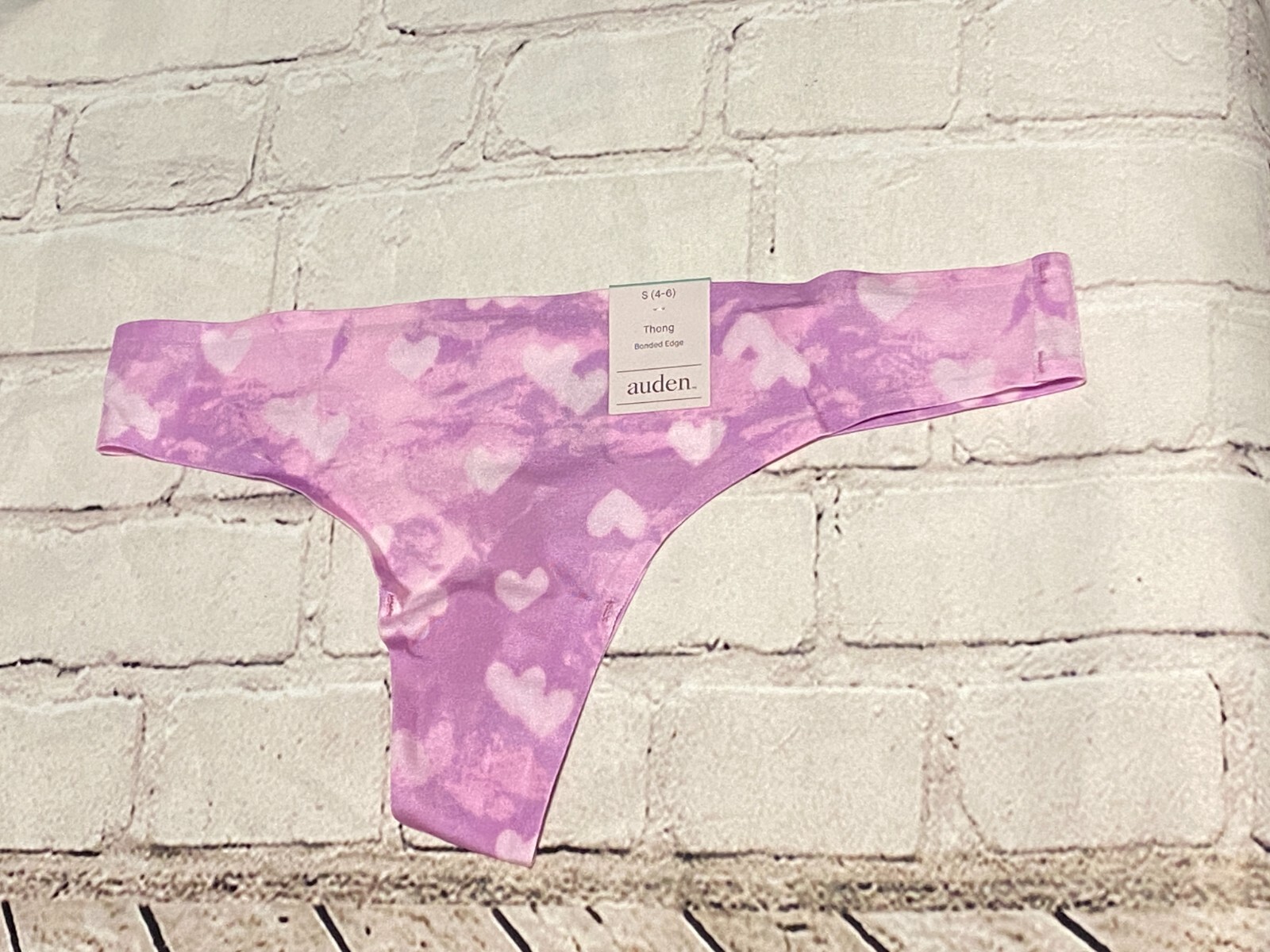 LOT 5 AUDEN PINK HEARTS THONG PANTIES UNDERWEAR WOMEN’S SMALL 4/6 X 5
