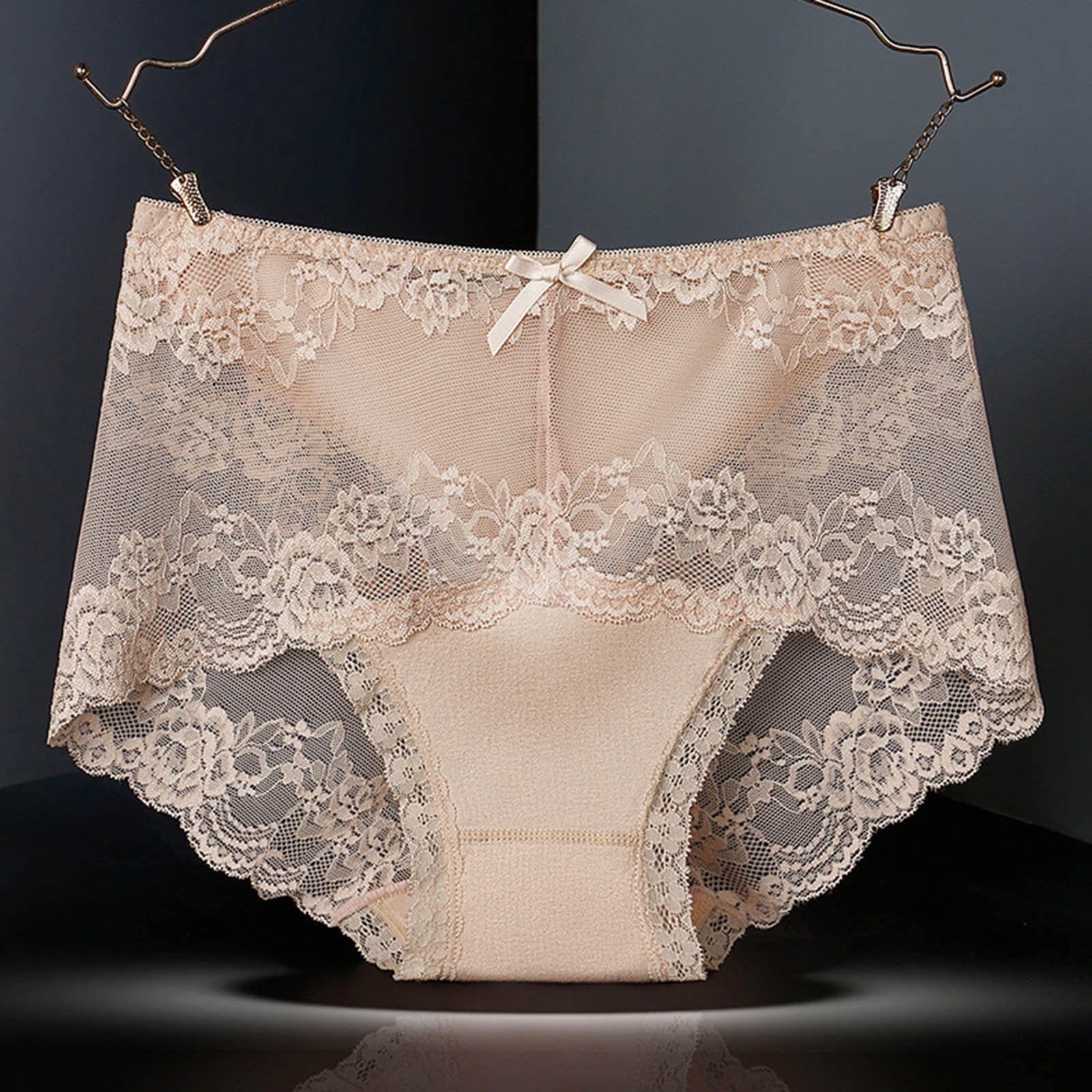 Women Mid High Waist Lace Panties Tummy Control Butt Lifter Seamless Briefs Sexy
