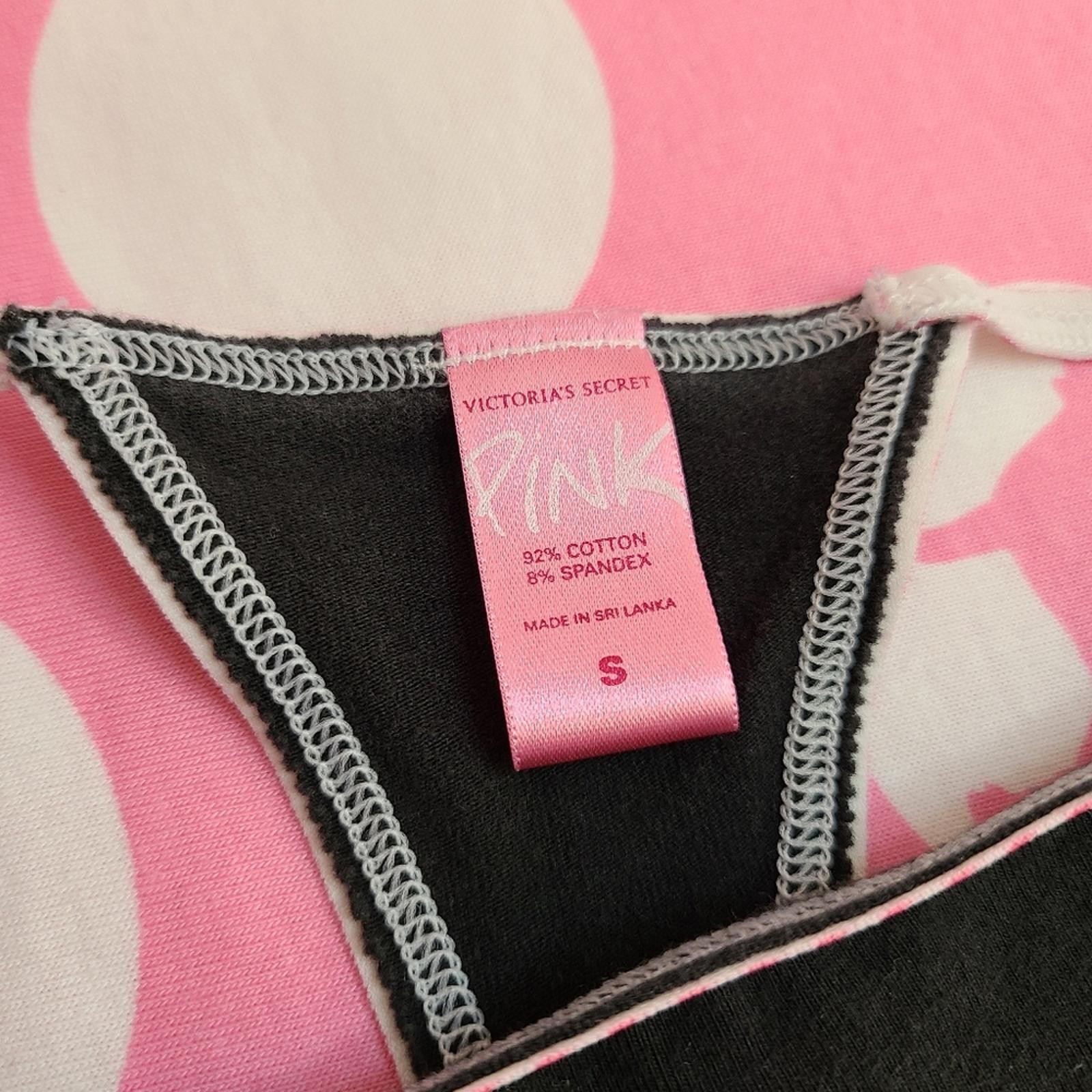 VTG VS PINK Candy Stripe Graphic Cotton Low Rise V-string Thong Panty Size Sm