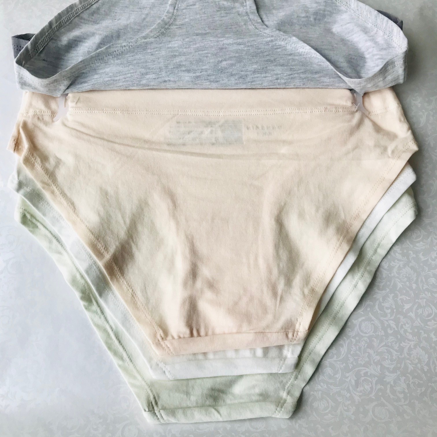 Danskin Intimates, Organic Cotton 95% Bikinis Panties , 5 Pack , Size : L