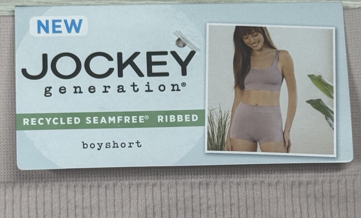 JOCKEY Womens Ribbed Boyshort Pink Blush Underwear Seamfree Panty Nylon Size S