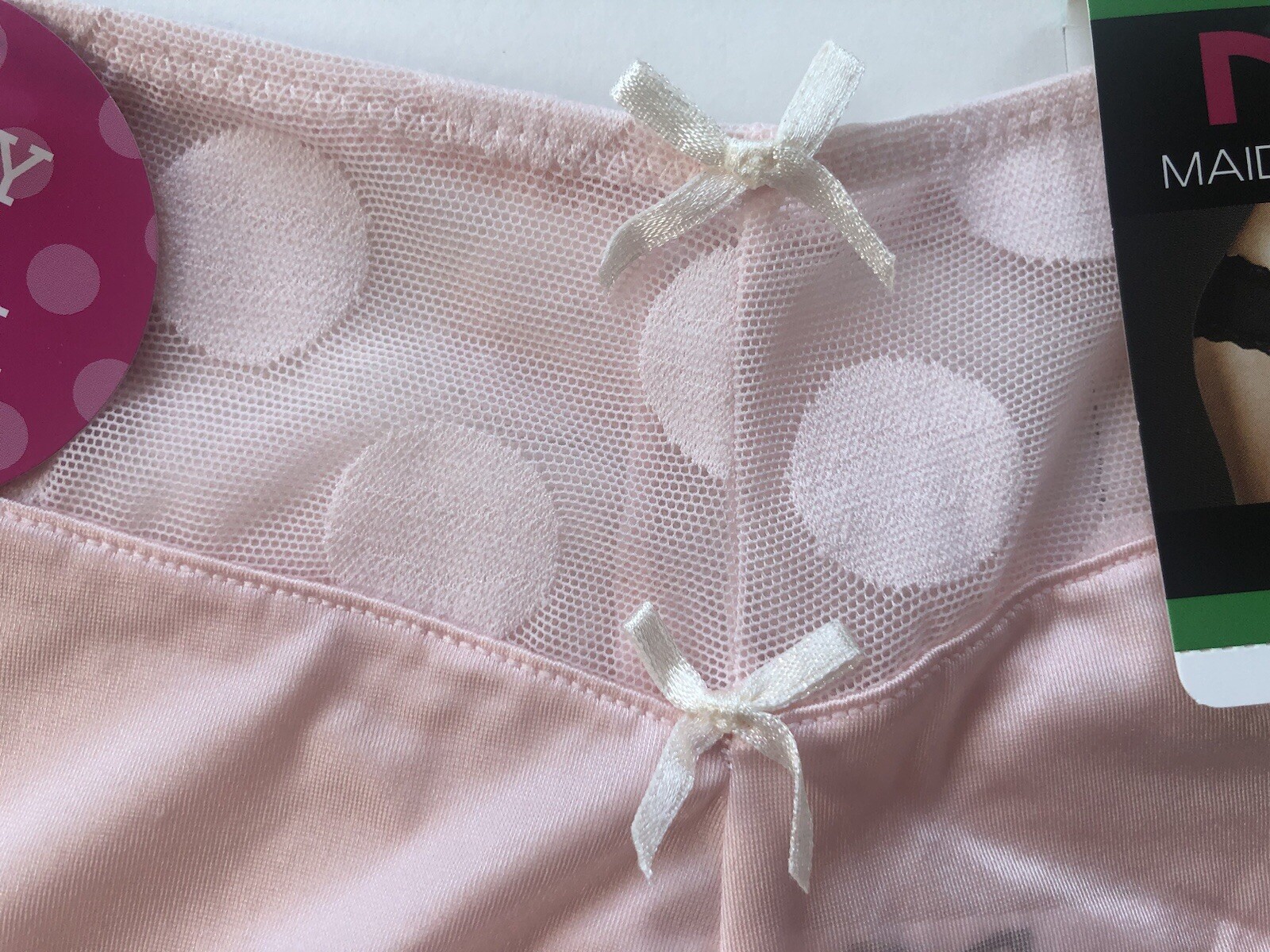 Maidenform Sheer Dot Hipster Panties Size L 7 Pink Pirouette 40823 2 Pairs NEW