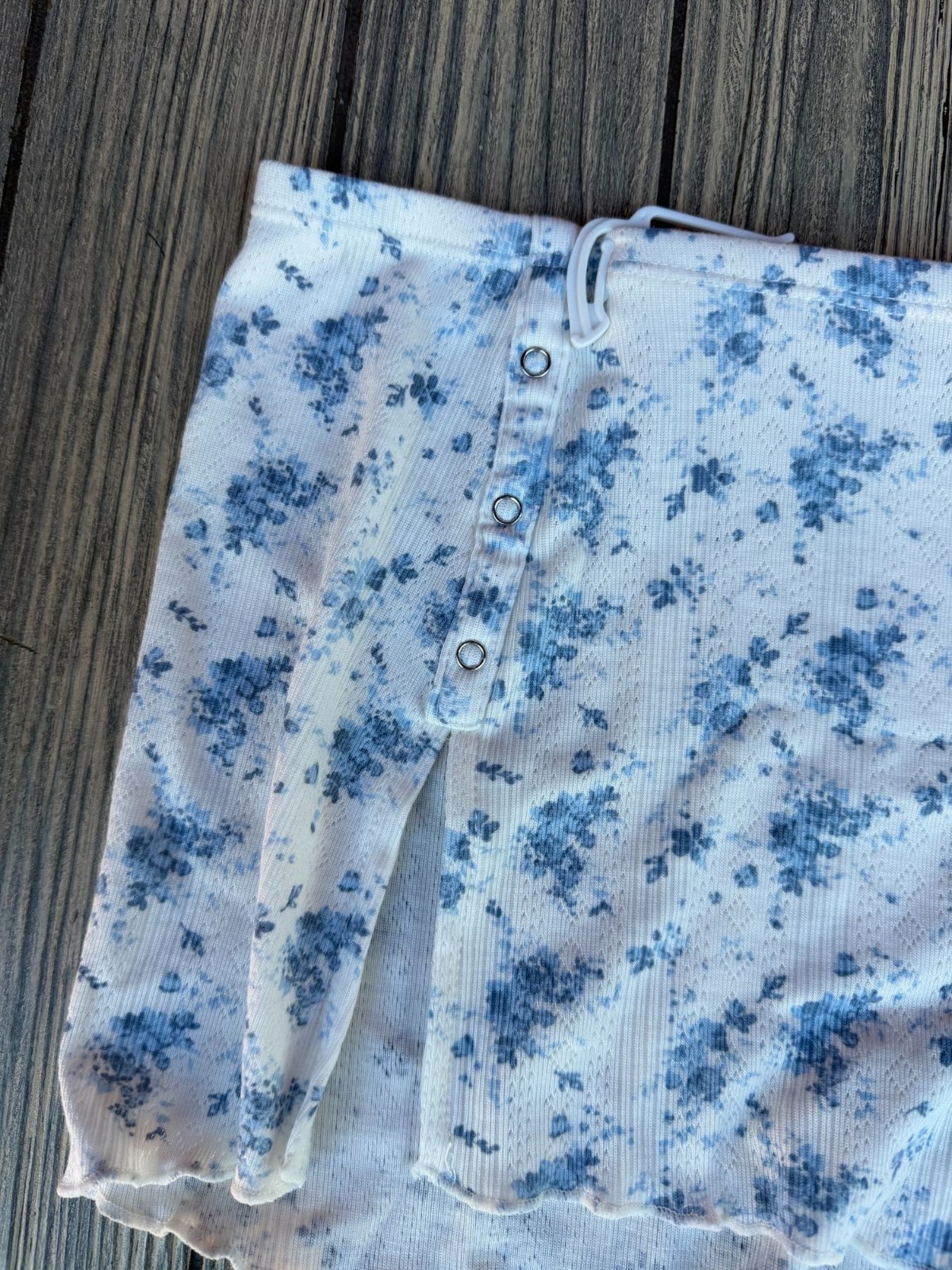 Tranquil & True Womens 1X Boyshorts With Snap Buttons Blue Floral