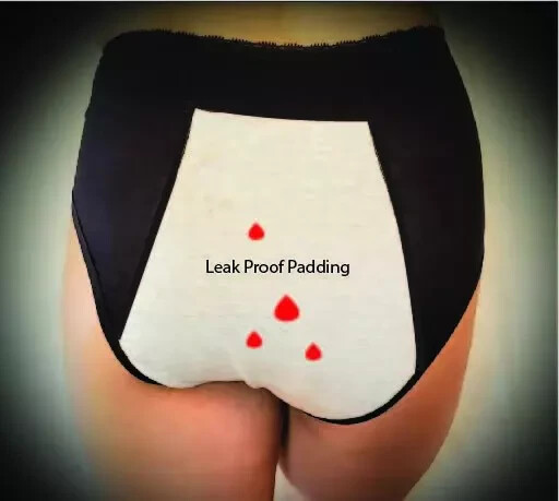 3pk Womens Girls Period Panties Leak-Proof Cotton Briefs Menstrual Underwear