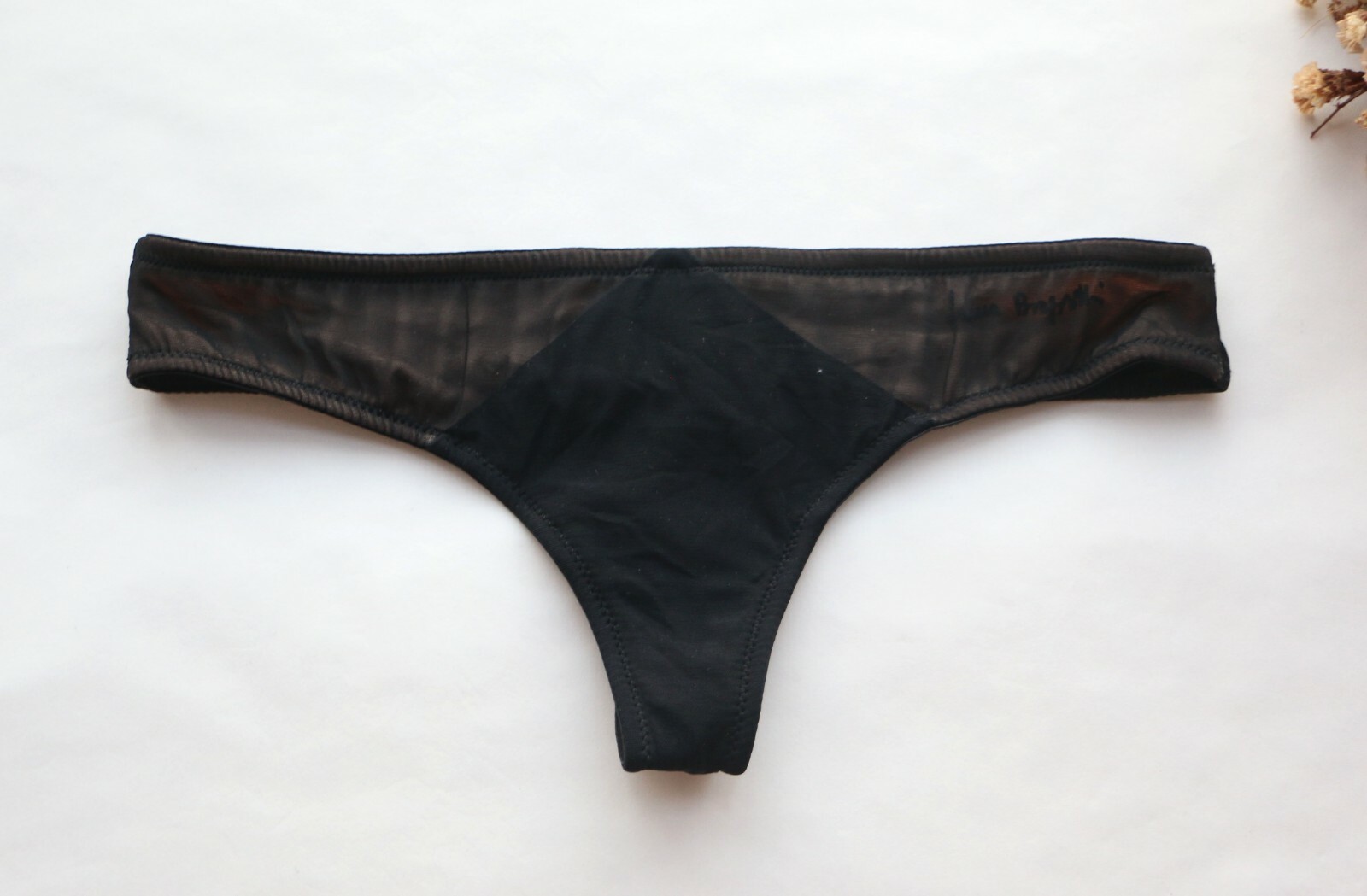 2PCS Women Sexy Thong Smooth&Mesh Underwear Hipster Lingerie G-string Panties S