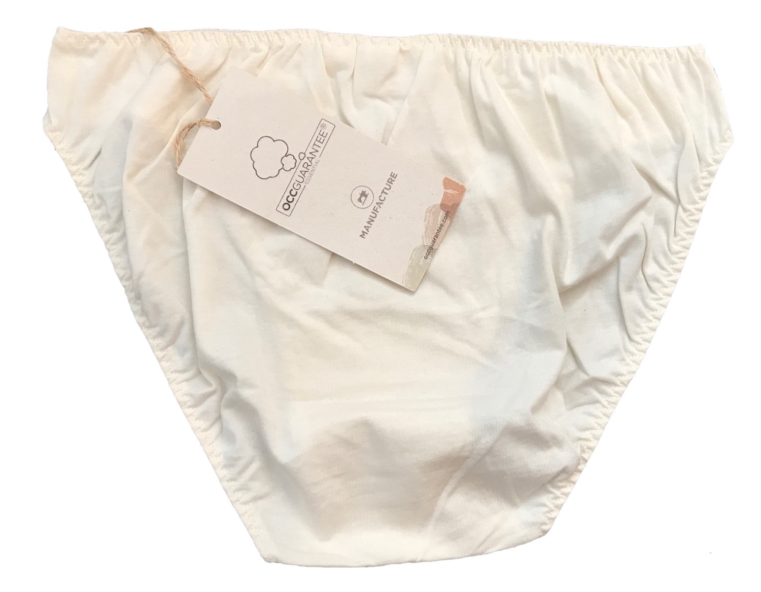 100% Organic Cotton Womens Underwear Bikini Sustainable Sexy Panty White XLarge