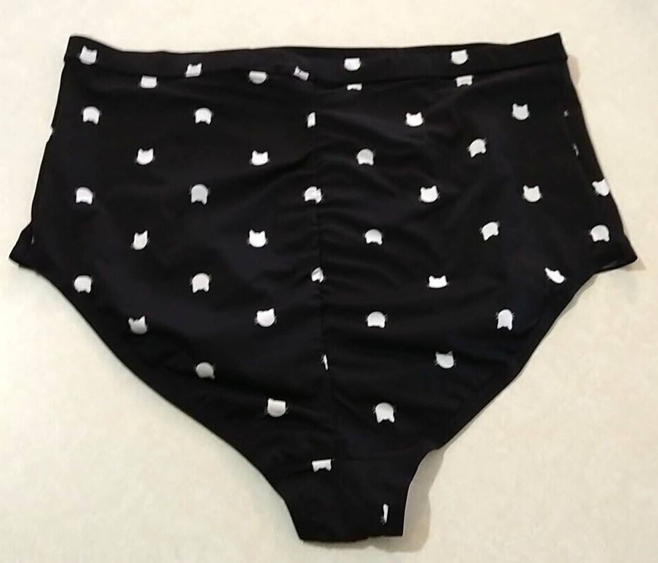 Torrid Adorable Black Cat Phase Print Retro High Rise Brief Panty Plus SZ 1 NEW