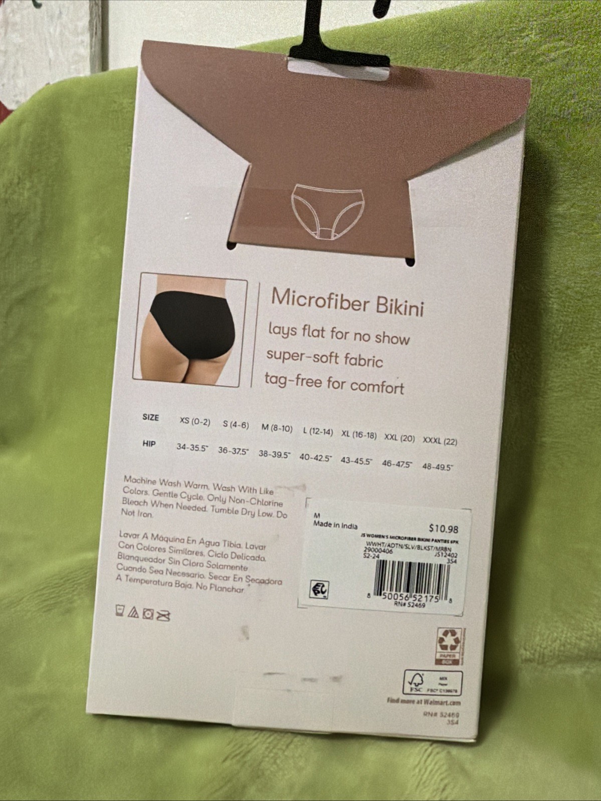 Joyspun 6 Pair Microfiber Bikini Size Medium