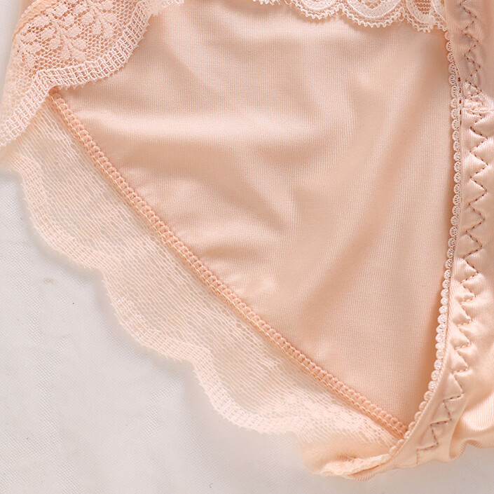 5PCS/LOT Sexy Womens Silky Satin Panties Brief Ladies Lace Underwear Lingeries