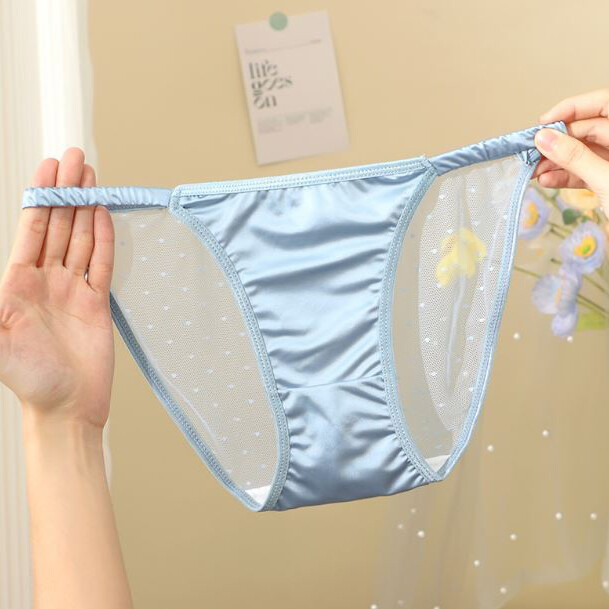 Lot 5packs Sexy Womens String Bikini Panties Satin Brief See Through Underwear